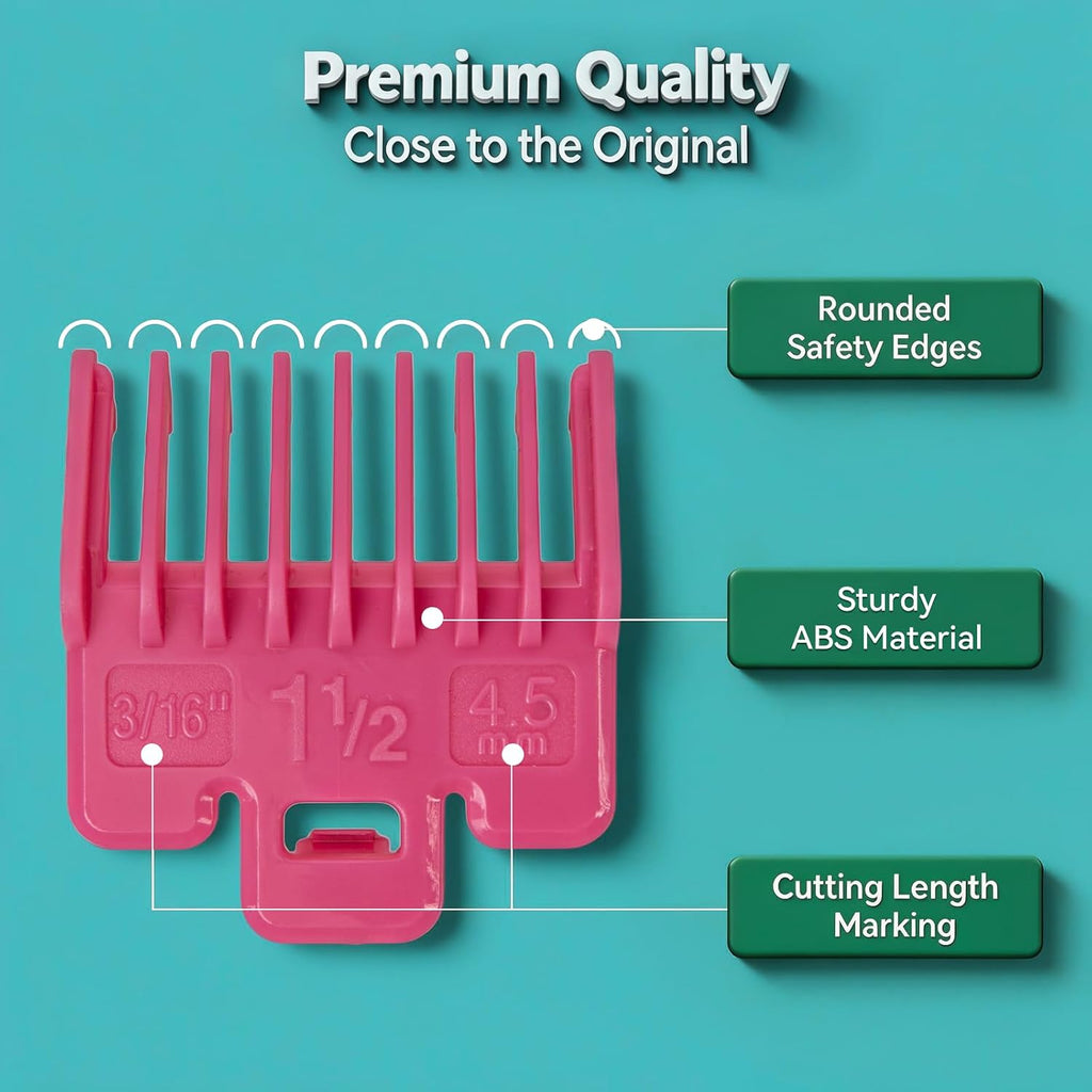 Clipper Guards Set for Most Wahl Clippers with Holder, 10Pcs, Color-coded