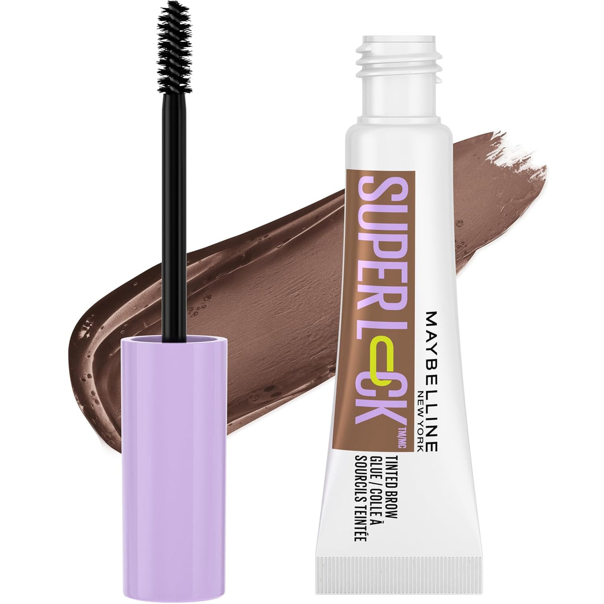 Maybelline Super Lock Brow Glue Eyebrow Gel, Lightweight Brow Gel For Up To 24HR Hold, Clear, 1 Count
