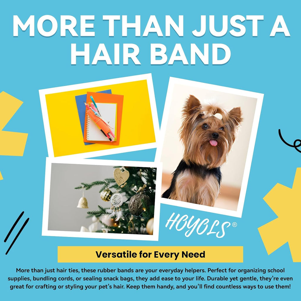HOYOLS Clear Hair Ties, 1500 Pcs Small Elastic Rubber Bands