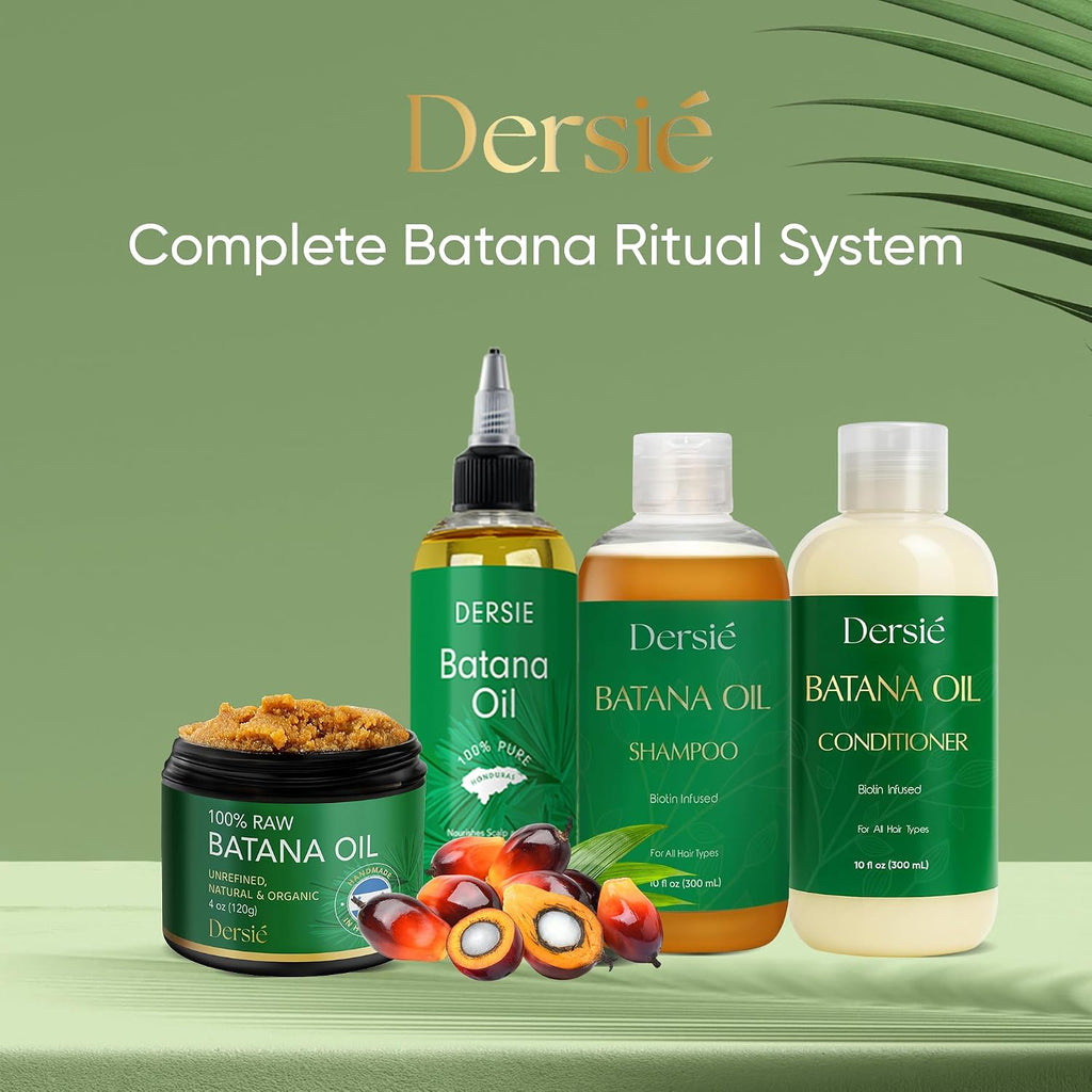 Dersie 100% Pure Batana Oil - Organic Lightweight Leave-In & Pre-Wash Oil for Dry, Damaged, High Porosity Hair - Scalp &