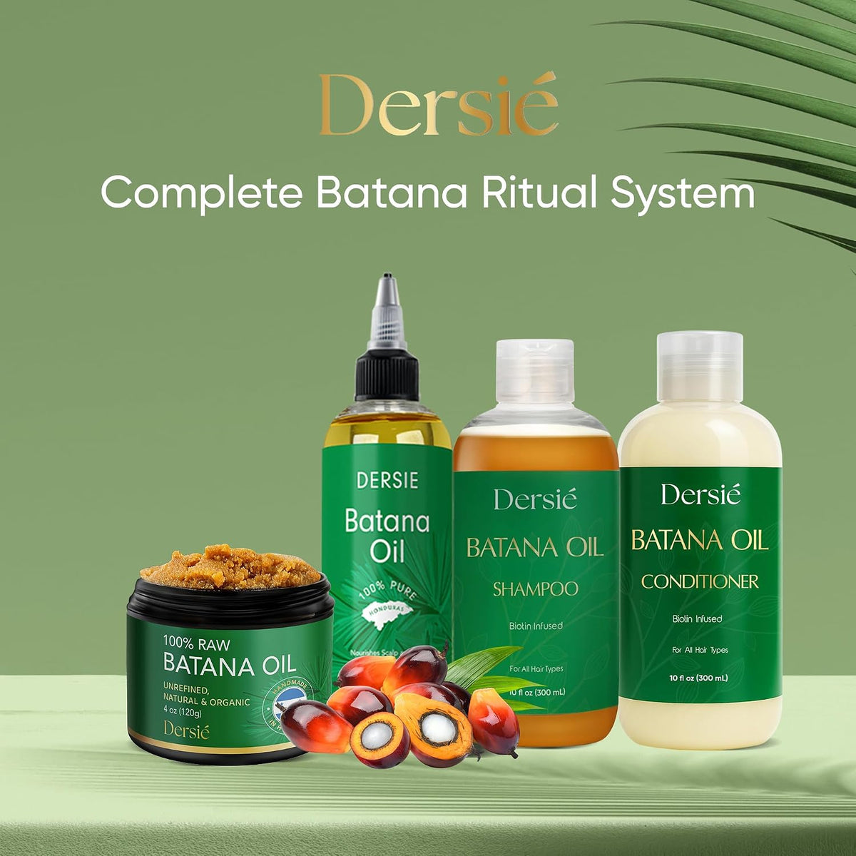 Dersie 100% Pure Batana Oil - Organic Lightweight Leave-In & Pre-Wash Oil for Dry, Damaged, High Porosity Hair - Scalp &