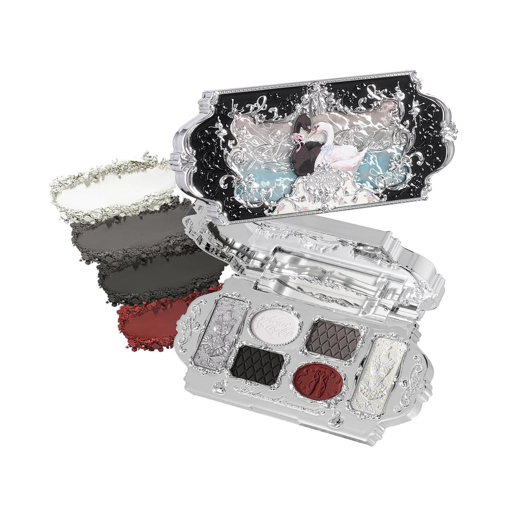 Flower Knows Swan Ballet 6-Color Makeup Palette with Eyeshadow Brush