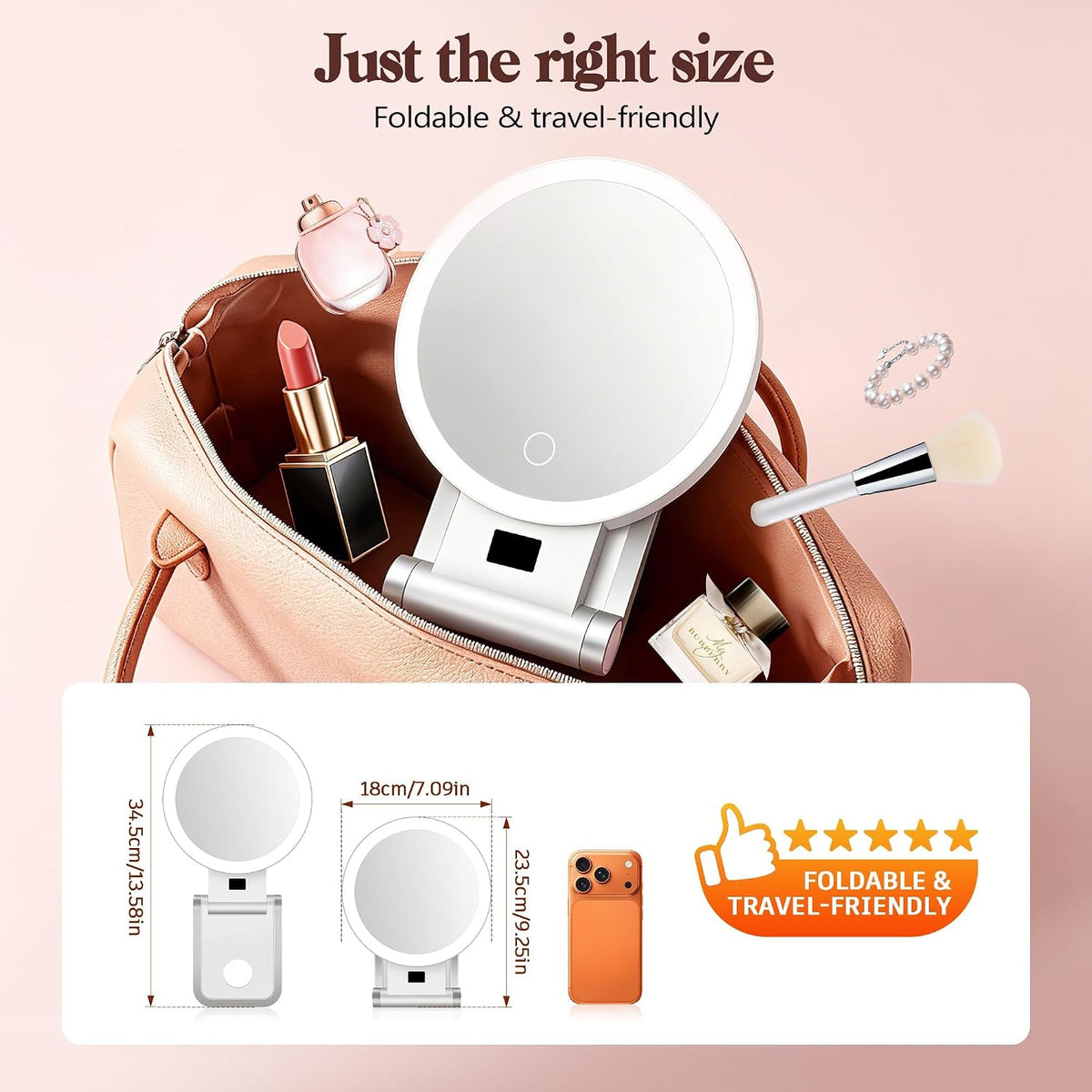 Magnifying Mirror with Light 30X, 2000mAh 1X/ 30X Magnifying Makeup Mirror with Standable Base & Tweezers, 3 Color Modes