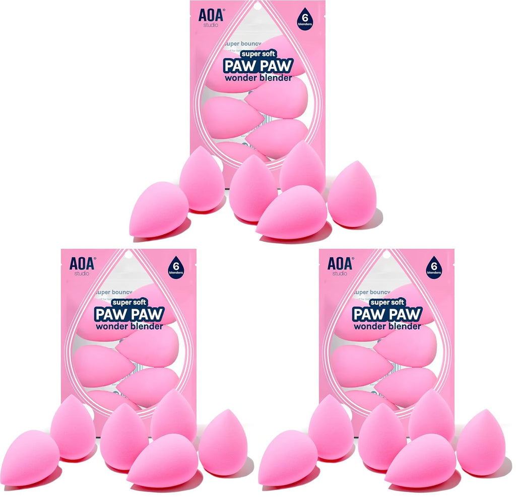 AOA Studio Collection makeup Sponge Set Latex Free and High-definition Set of 6 makeup Wonder blender For Powder Cream a
