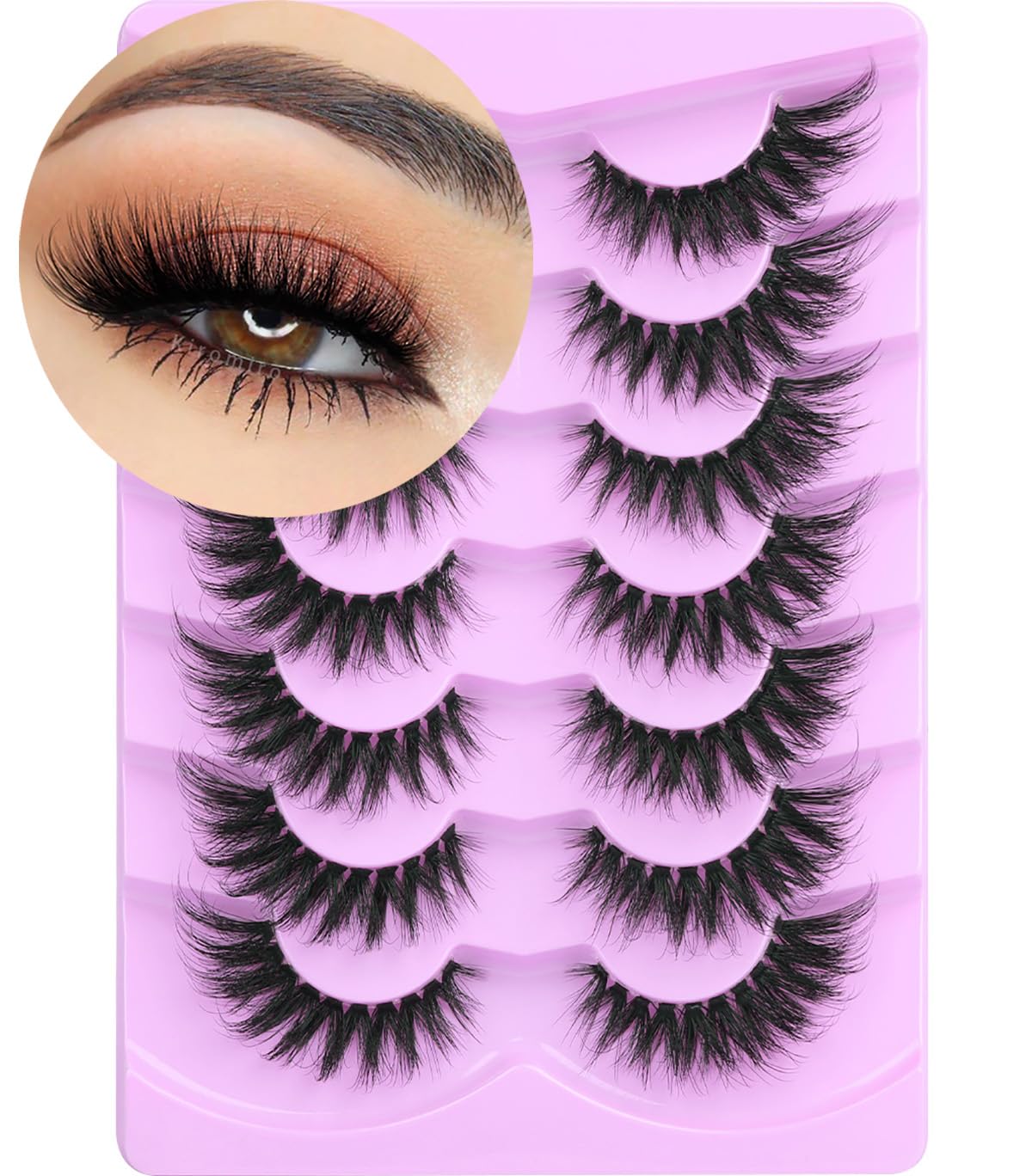 Fox Eye Lashes Wispy Faux Mink Lashes Volume Fairy Cat Eye Lashes That Look Like Extensions Spiky Fake Eyelashes 20mm Lo