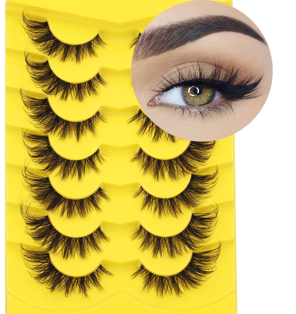 Fox Eye Lashes Wispy Faux Mink Lashes Volume Fairy Cat Eye Lashes That Look Like Extensions Spiky Fake Eyelashes 20mm Lo