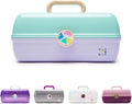 Caboodles On-The-Go Girl Makeup Box, Seafoam on Lavender, Hard Plastic Makeup Organizer Box, Built-In Mirror, Secure Lat