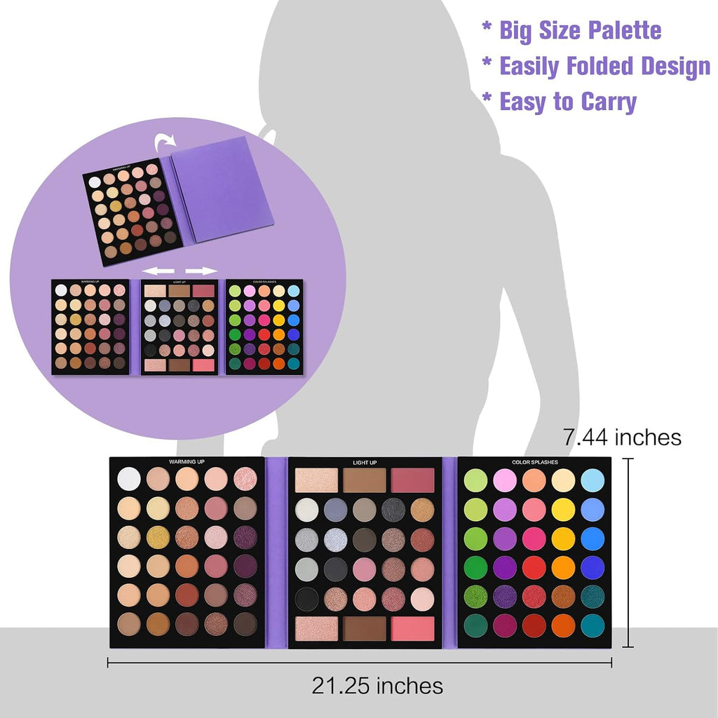 UCANBE Eyeshadow Palette with 15Pcs Brushes Makeup Set, Pigmented 86 Colors Make Up Sets Valentine's Day Gift, Matte Shi
