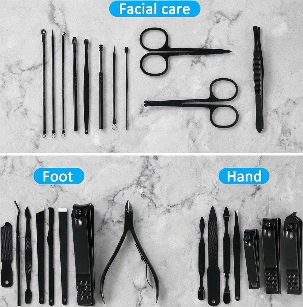 Manicure Set Nail Clippers Set Pedicure Kit, 26-Piece Brown