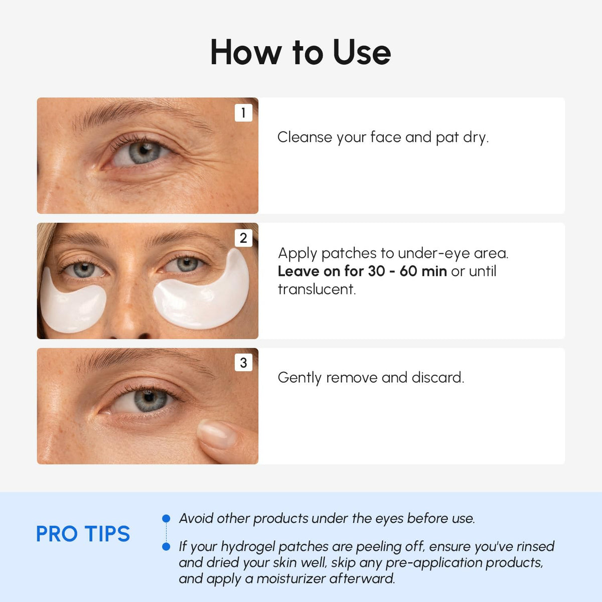 MAREE Invisible Under Eye Patches for Puffy Eyes & Dark Circles - 60 Count