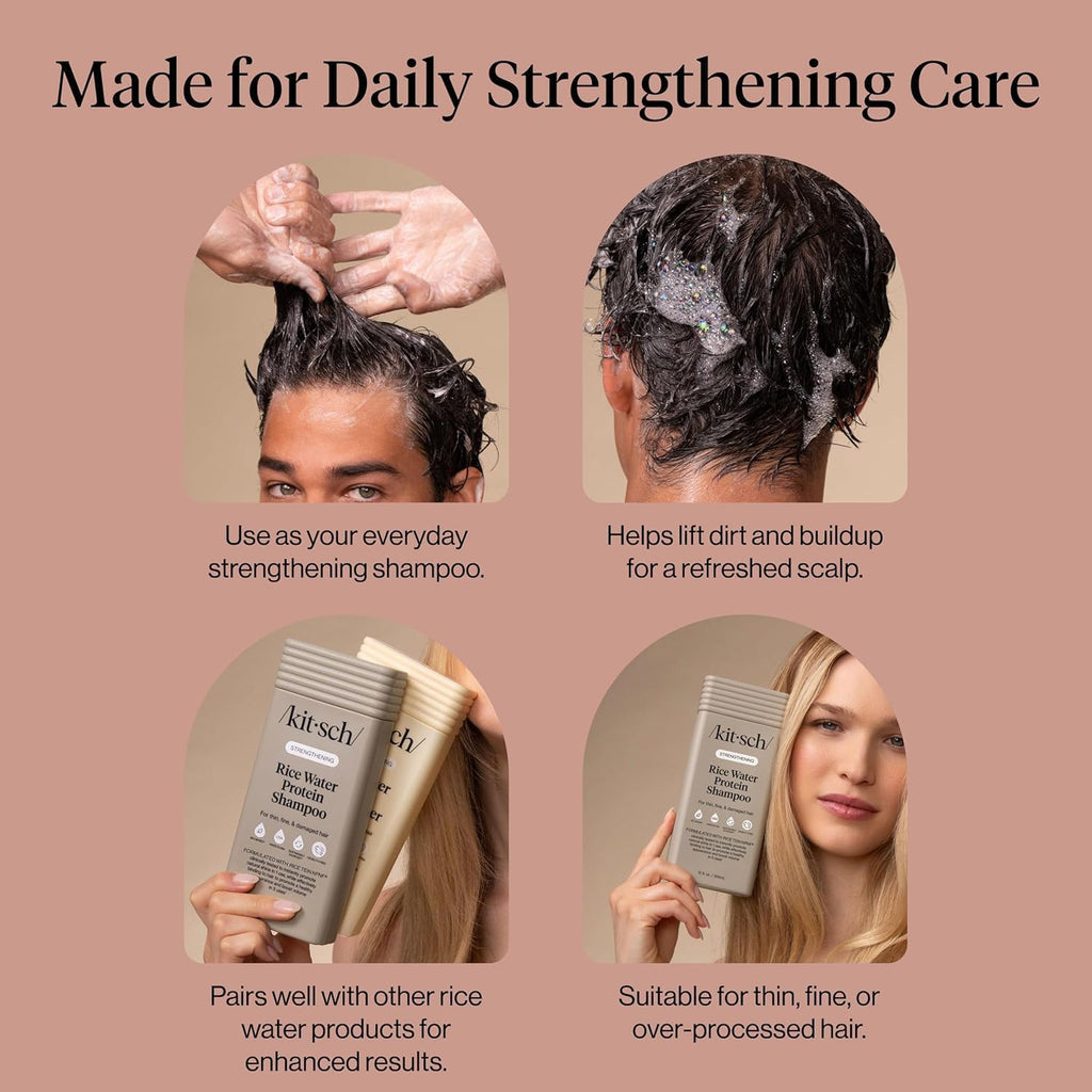 Kitsch Strengthening Rice Water Shampoo for Hair Growth – 12.3 oz