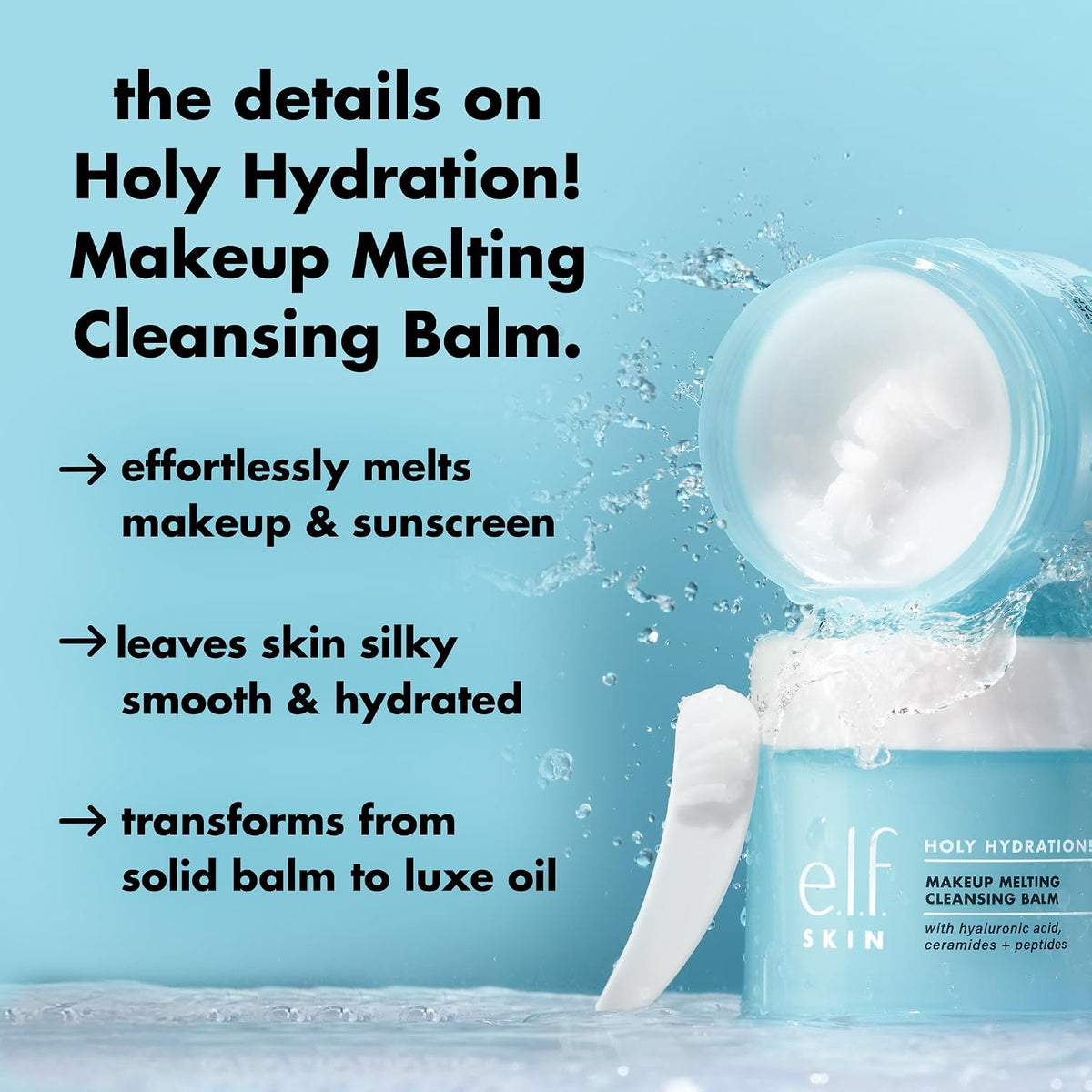 e.l.f. SKIN Holy Hydration! Makeup Melting Cleansing Balm, 2 oz