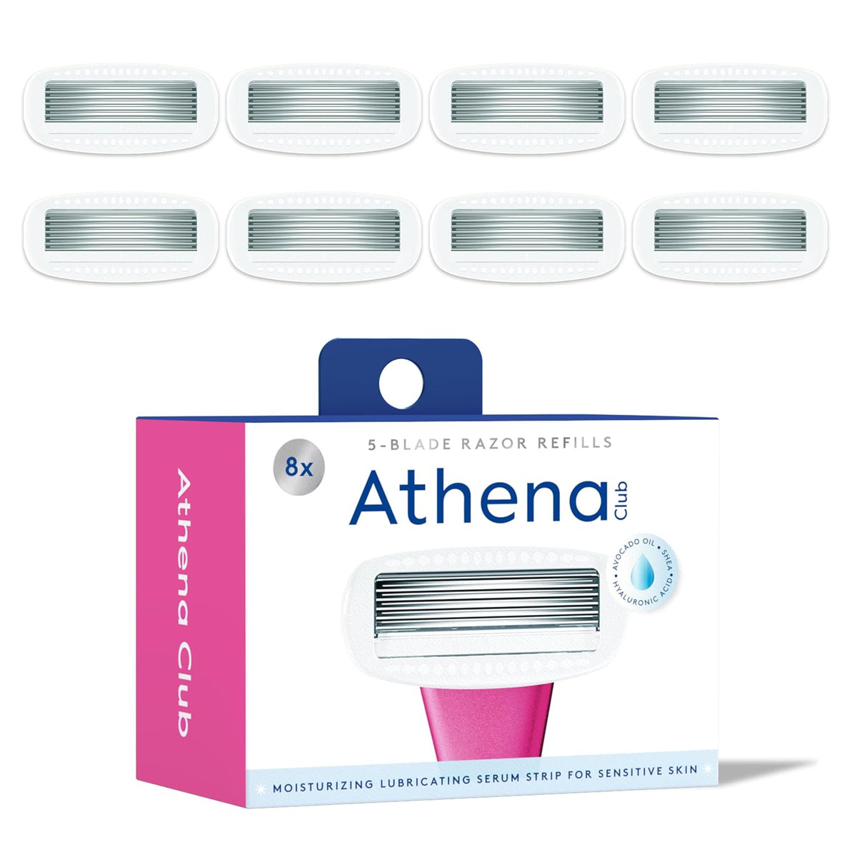 Athena Club Women's Razor Blade Refills, 5-Blade Cartridges, 8 Count