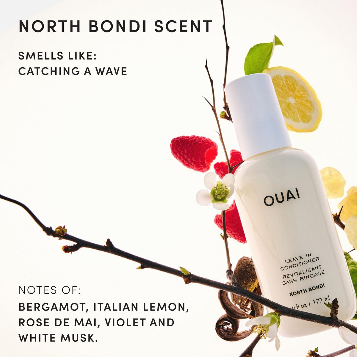 OUAI Women's North Bondi Leave In Conditioner, Off White, One Size