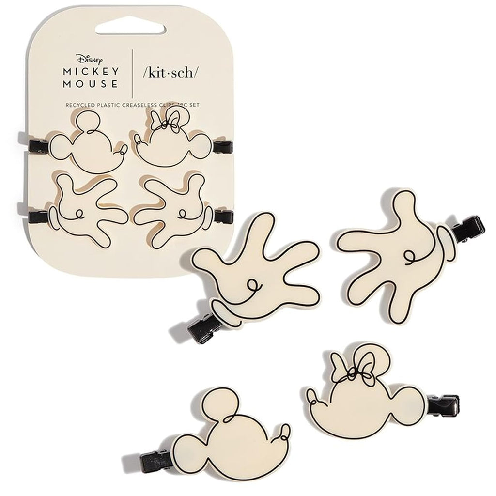 Kitsch Creaseless Hair Clips for Women - Black Terrazzo, 4pcs