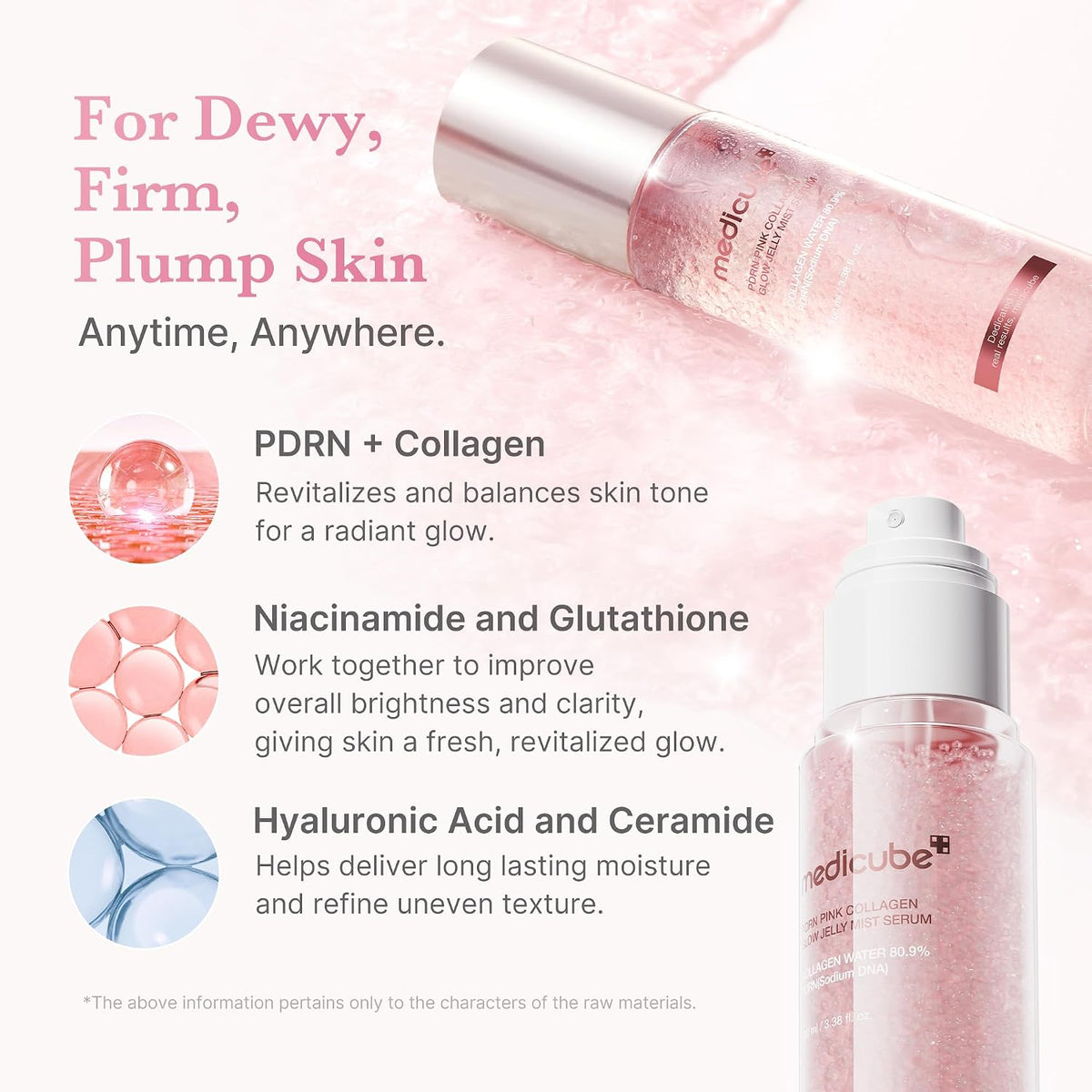 medicube Jelly Mist Serum with PDRN Collagen, Glow Facial Mist, 2.02 fl.oz