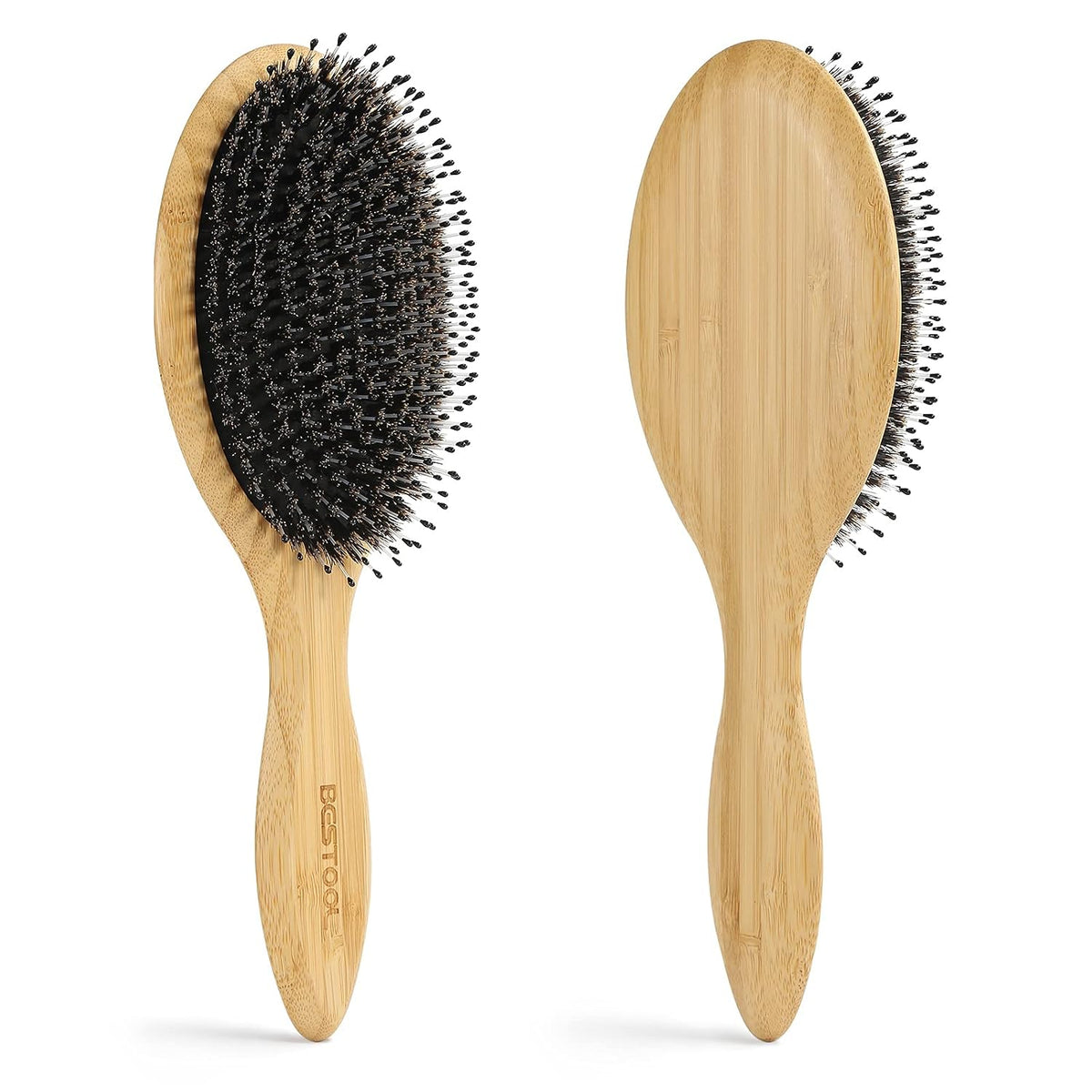 BESTOOL Hair Brush-Boar Bristle Hair Brushes Natural Bamboo Wooden Cushion Massage Anti Static Large Paddle Hairbrush fo