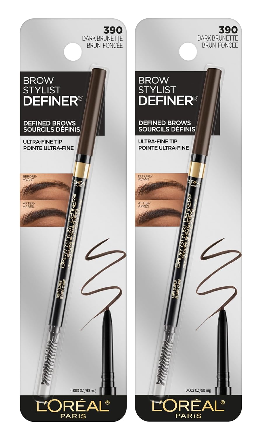 L'Oreal Paris Brow Stylist Definer Brow Pencil, Waterproof, Dark Brunette