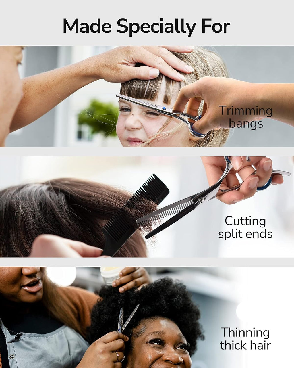 Hair Thinning Scissors ULG Professional Barber’s Texturizing Teeth Shears for Hairdressing, Salon and Home Use Thinning 