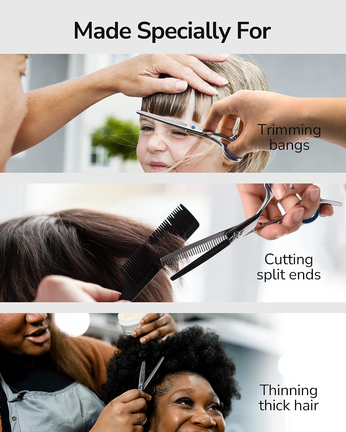 Hair Thinning Scissors ULG Professional Barber’s Texturizing Teeth Shears for Hairdressing, Salon and Home Use Thinning 