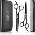 Hair Cutting Scissors Shears Kit, 6.7″ Barber Scissors Set (Black)