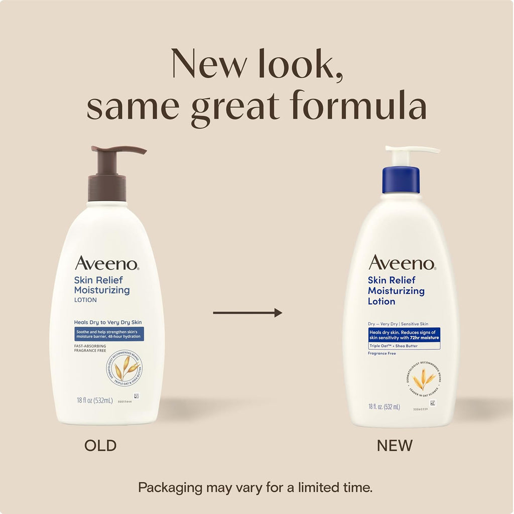 Aveeno Skin Relief Moisturizing Lotion, Fragrance-Free, 18 fl. oz
