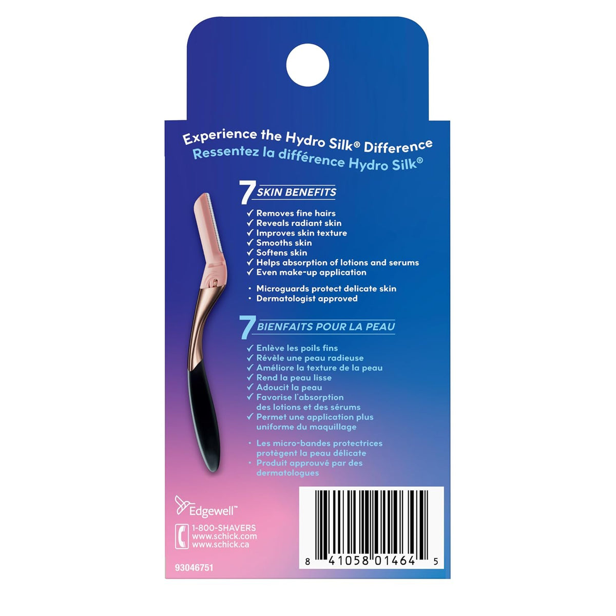 Schick Hydro Silk Dermaplane Razor for Women Face Refill Blades, 3 ct
