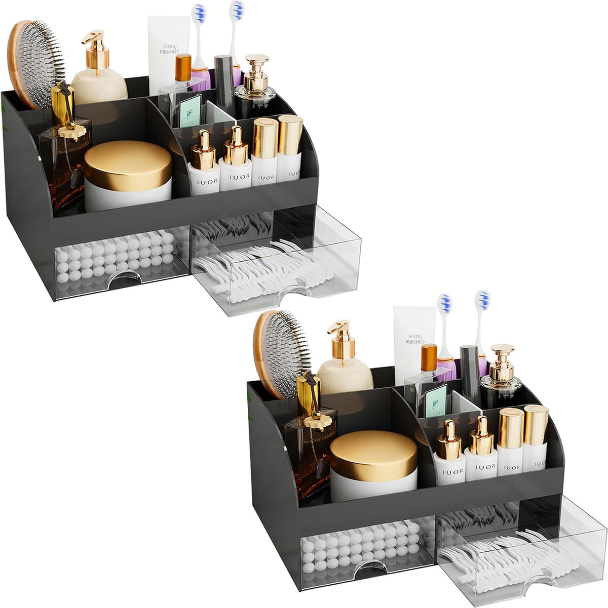 Makeup Organizer with Drawers, Cosmetic Storage for Dresser Vanity and Bathroom Countertop, Beauty Holder for Lipstick B