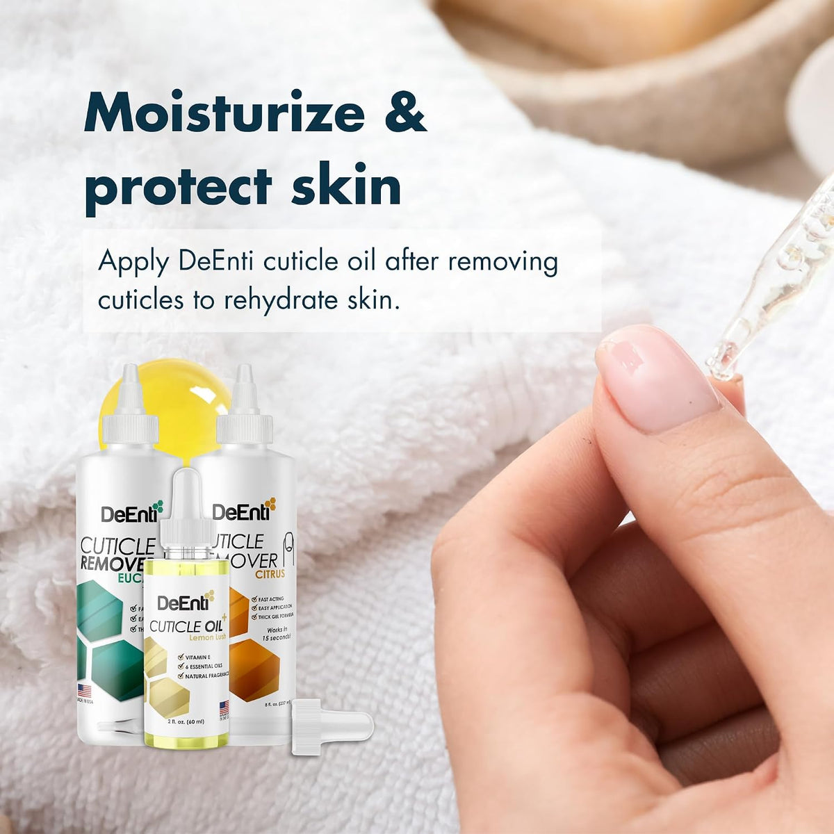 DeEnti Instant Cuticle Remover Gel, Nail Cuticle Softener, 8oz Eucalyptus