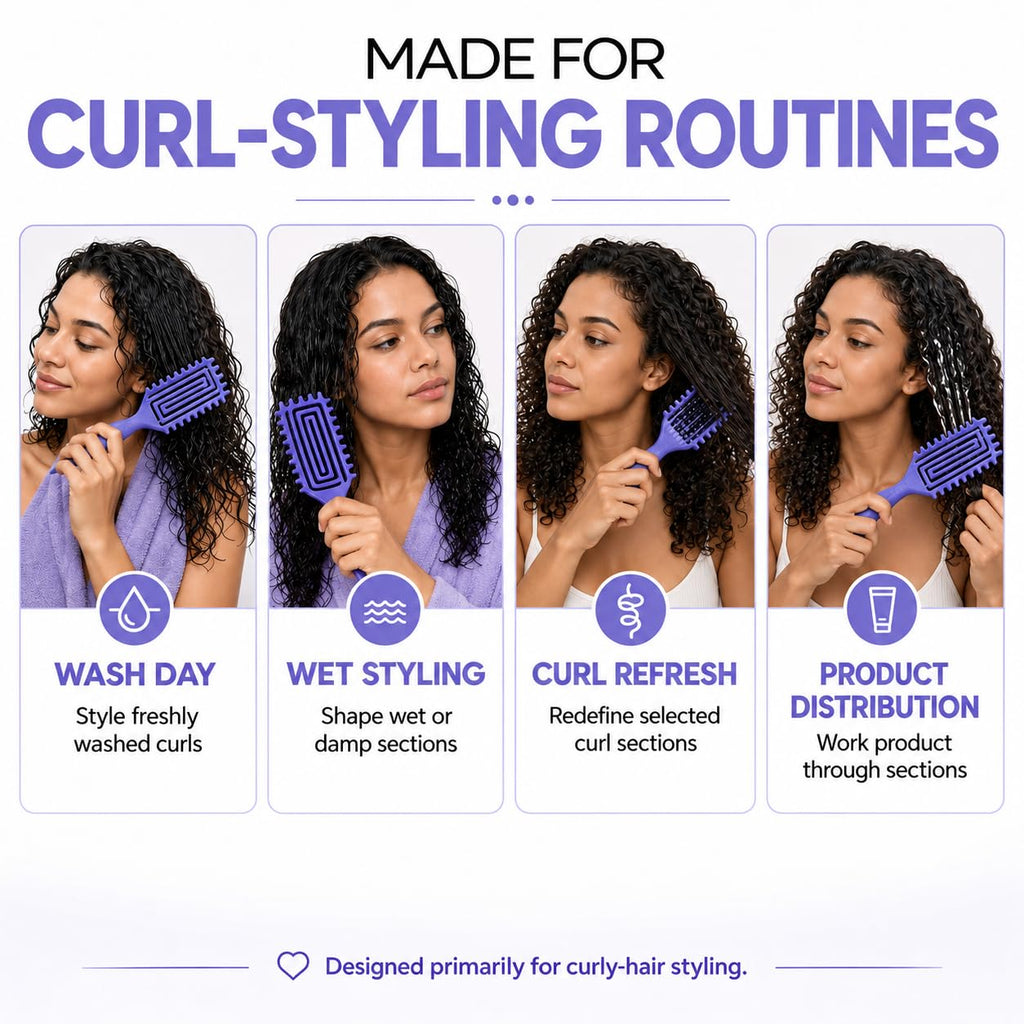 Curly Hair Brush Candybrush Curl Defining Brush for Detangling Shaping and Defining Curls for Women, Men, Wet & Dry Hair