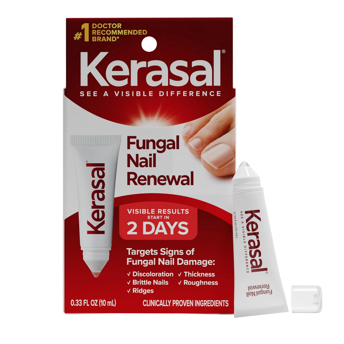 Kerasal Nighttime Renewal Fungal Nail Patches, Overnight Repair, 14 Count