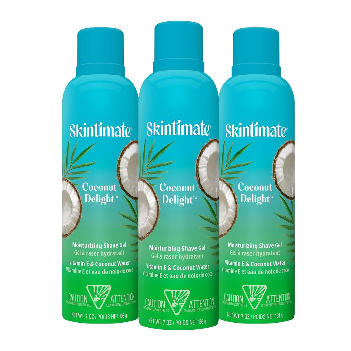 Skintimate Coconut Delight Shave Gel for Women, 3 Pack | Skintimate Shaving Cream for Women, Womens Shaving Cream, Shave