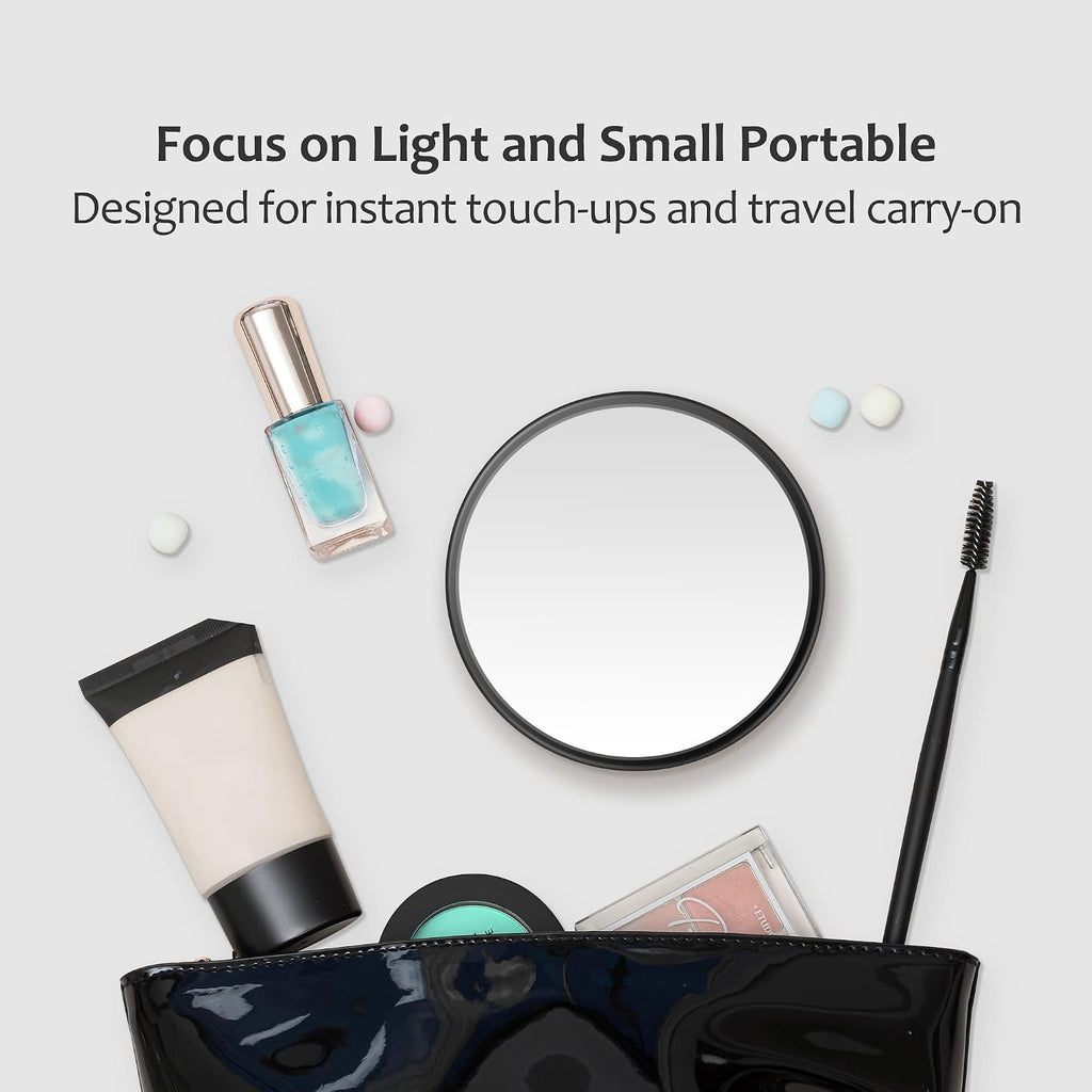 MIYADIVA 40X Magnifying Mirror, 3.5 Inch Round Compact Mirror with Suction Cup, Stainless Steel Tweezers, Perfect for Ma