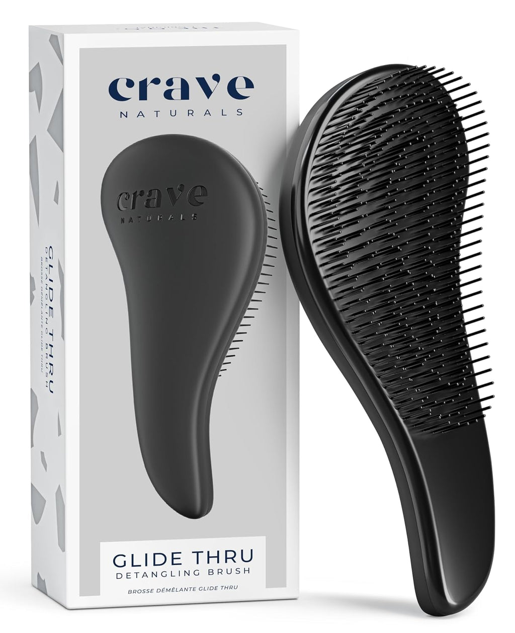 Crave Naturals Glide Thru Detangling Brush, Detangler Brush for Curly, Straight, Wet and Dry Hair Comb for Adults and Ki