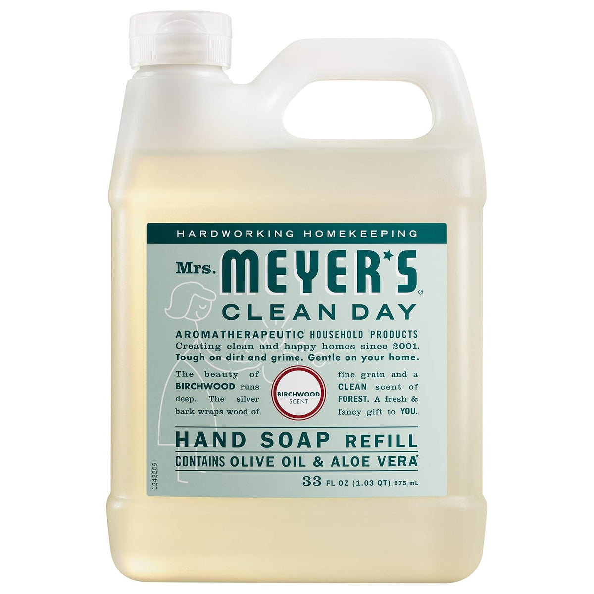 Mrs. MEYER'S CLEAN DAY Hand Soap Refill, Birchwood Scent, 33 Fl Oz Bottle