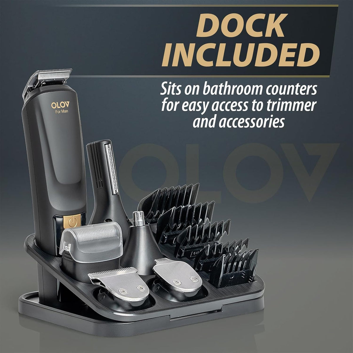 OLOV For Man Beard Trimmer, 21 Piece All-in-One Mens Grooming Kit and Hair Clipper, Nose, Ear,Body and Face, Electric Ra