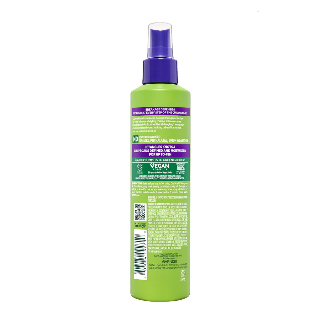 Garnier Fructis Curl Knot Melter Multi-Use Anti-Breakage Detangling Milk, Moisturizing Detangler Spray and Heat Protecta