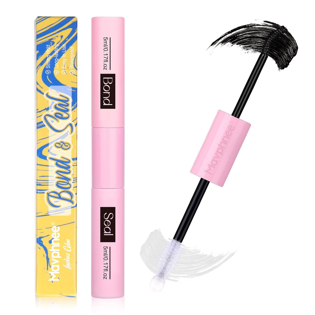 Lash Glue Bond and Seal Long Lasting Strong Hold Waterproof 2 in 1 Cluster Eyelash Glue for DIY Lash Extensions by Mavph