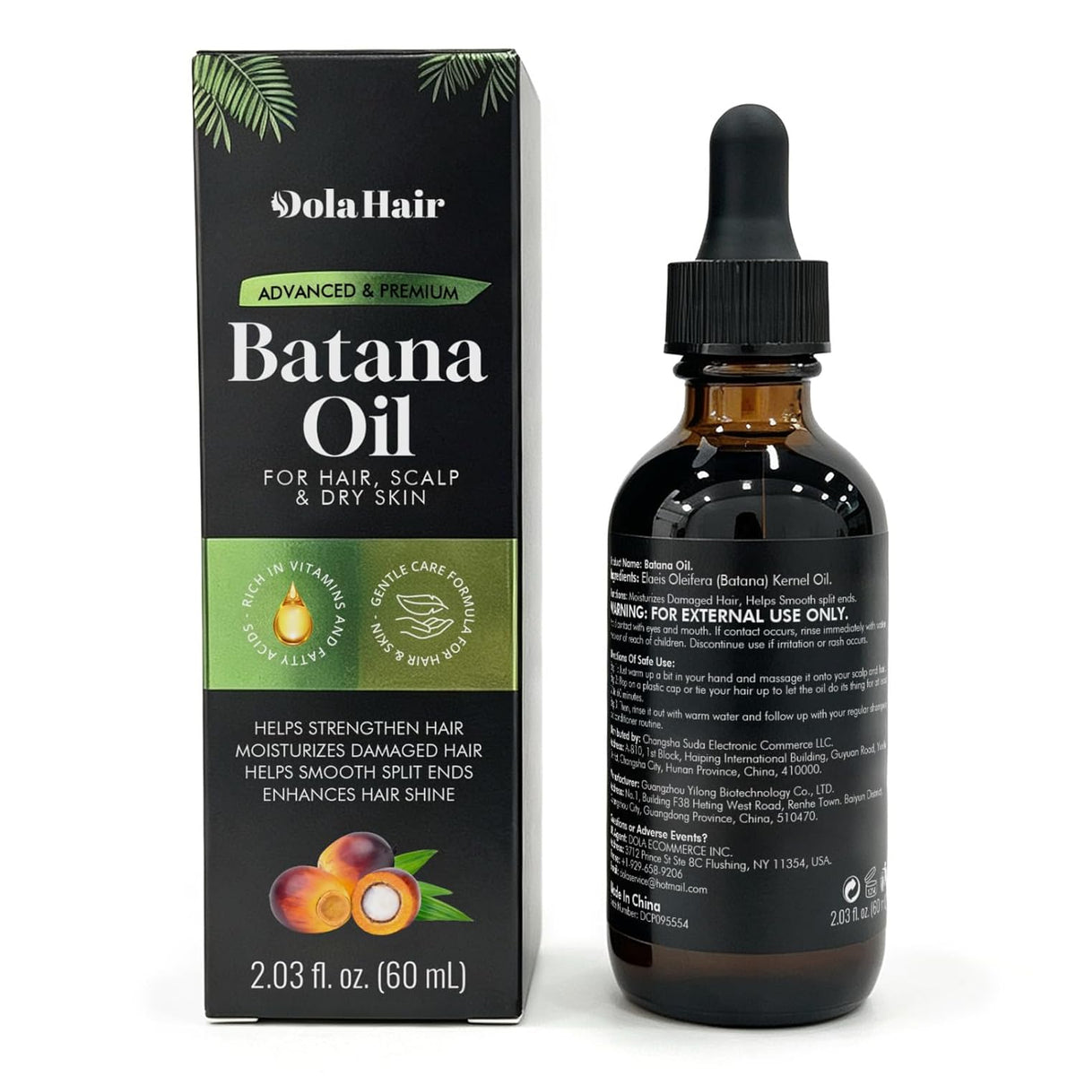 Dolahair Batana Oil for Hair, Scalp & Skin, Natural Elaeis Oleifera Kernel Oil, Moisturizing Hair Oil for Dry Hair, Ligh