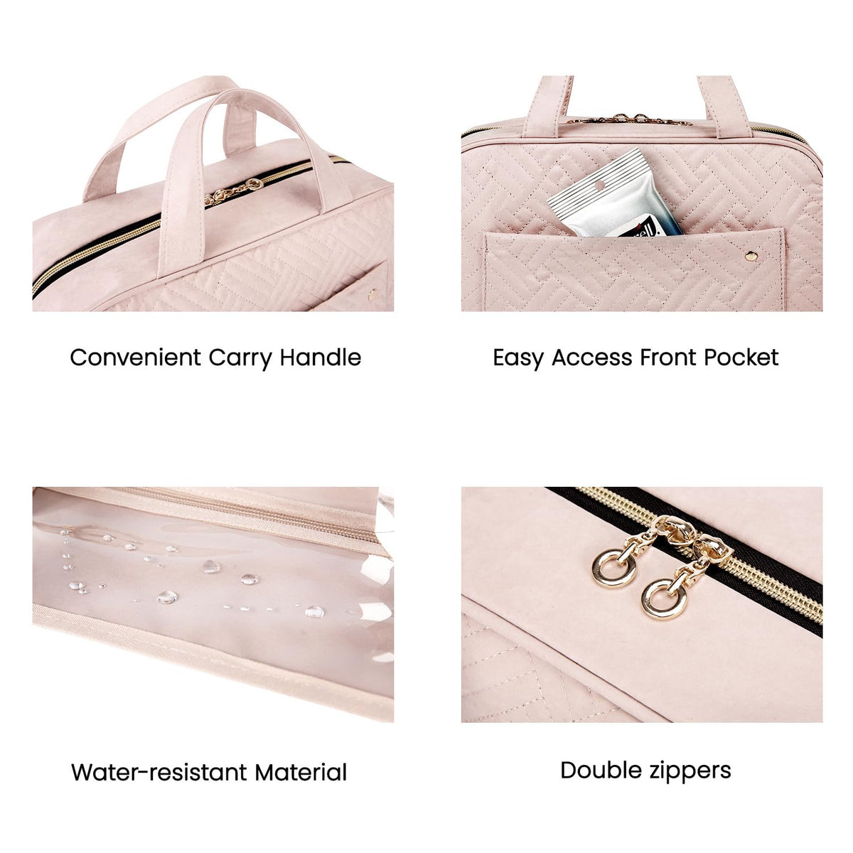 BAGSMART Toiletry Bag Travel Bag with Hanging Hook, Water-resistant Makeup Cosmetic Bag Travel Organizer for Accessories