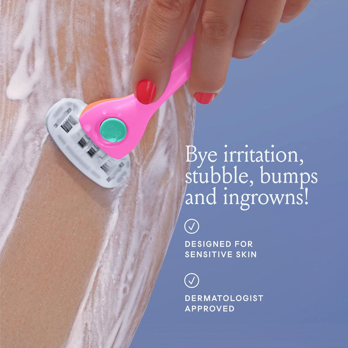 Billie Razors for Women, Malibu - 1 Handle, 4 Refills & Magnetic Holder