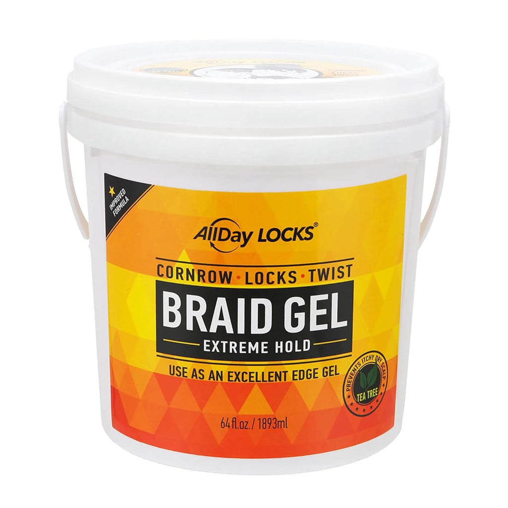 AllDay Locks Braid Gel Extreme Hold, Moisturizing Edge Control, 5 Oz