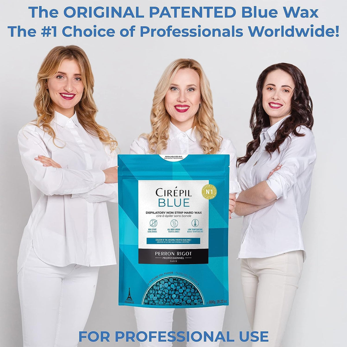 Cirepil BLUE Stripless Hard Wax Beads Bag 14.11oz / 400g