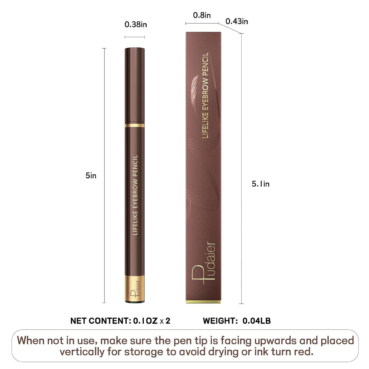 2 Pack Eyebrow Pen, Waterproof Microblading Eyebrow Pencil, 4 Tip Precise Eye Brow Makeup Pen for Women to Effortlessly 