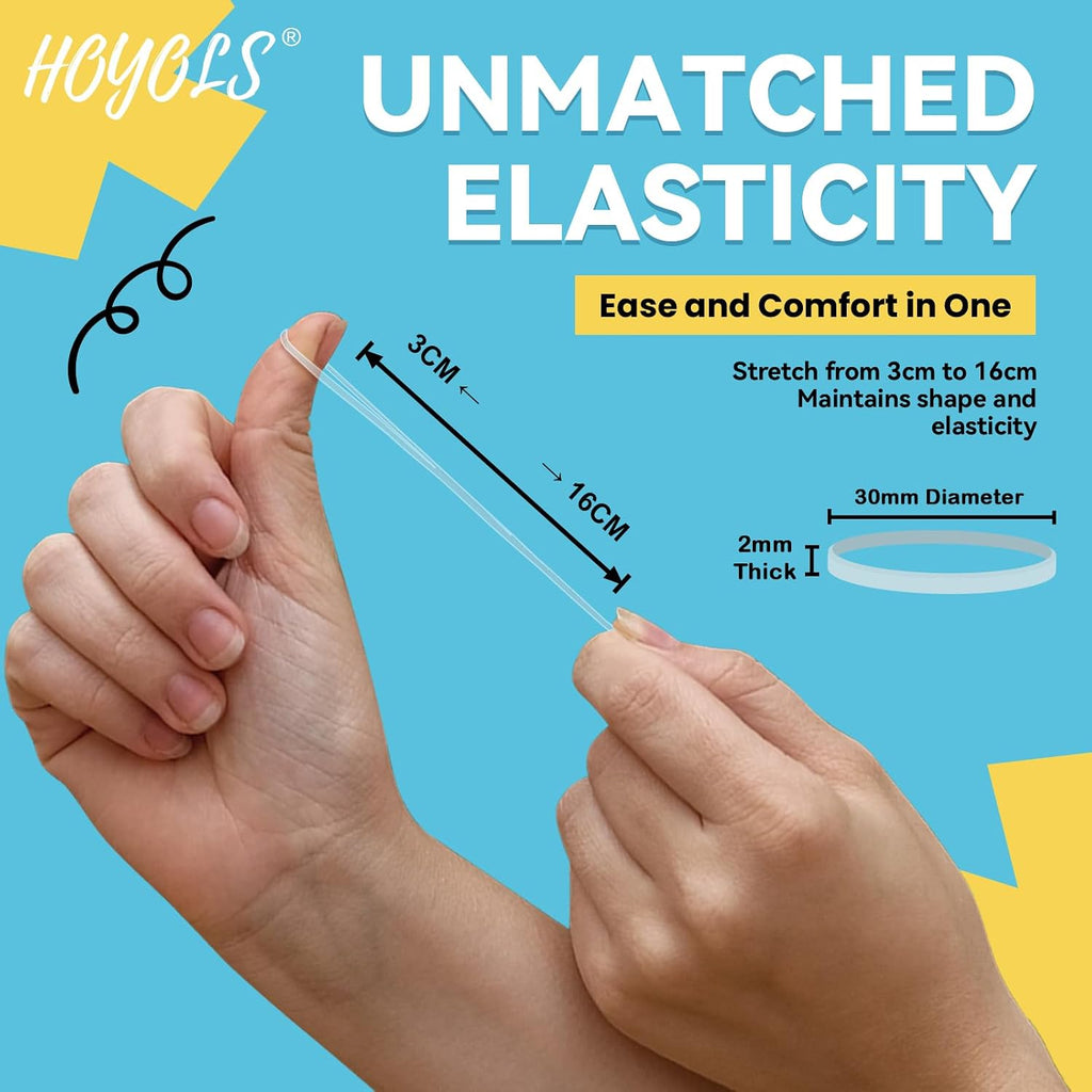 HOYOLS Clear Hair Ties, 1500 Pcs Small Elastic Rubber Bands