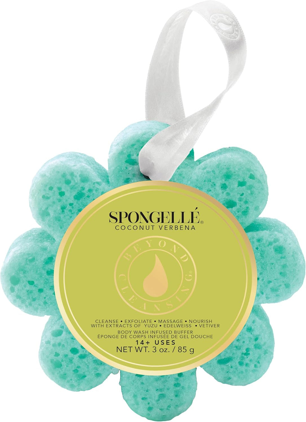 Spongellé French Lavender Wild Flower Bath Sponge | Built-in Body Wash & Body Scrubber, Shower Loofah Sponge for Women |