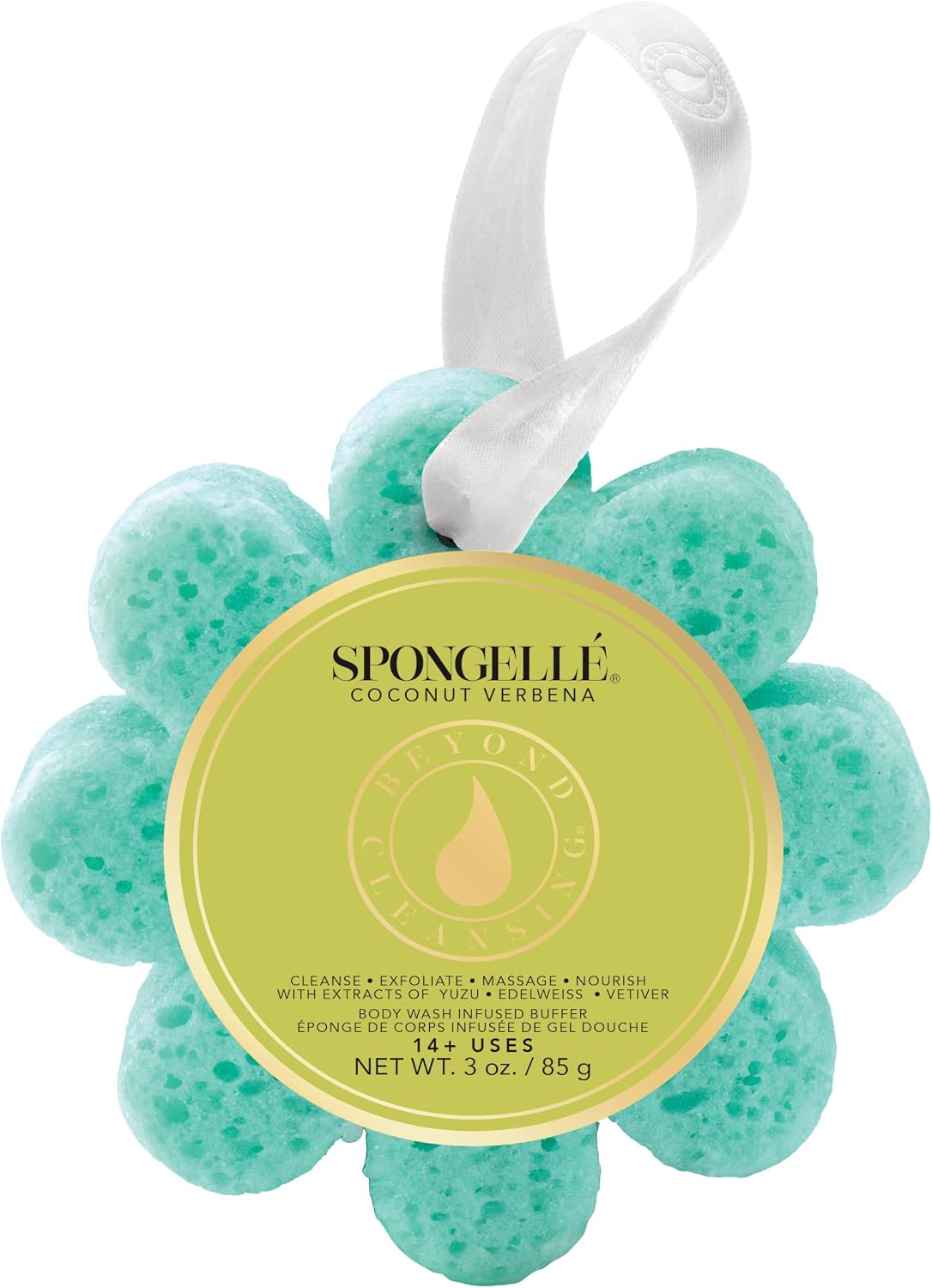 Spongellé French Lavender Wild Flower Bath Sponge | Built-in Body Wash & Body Scrubber, Shower Loofah Sponge for Women |