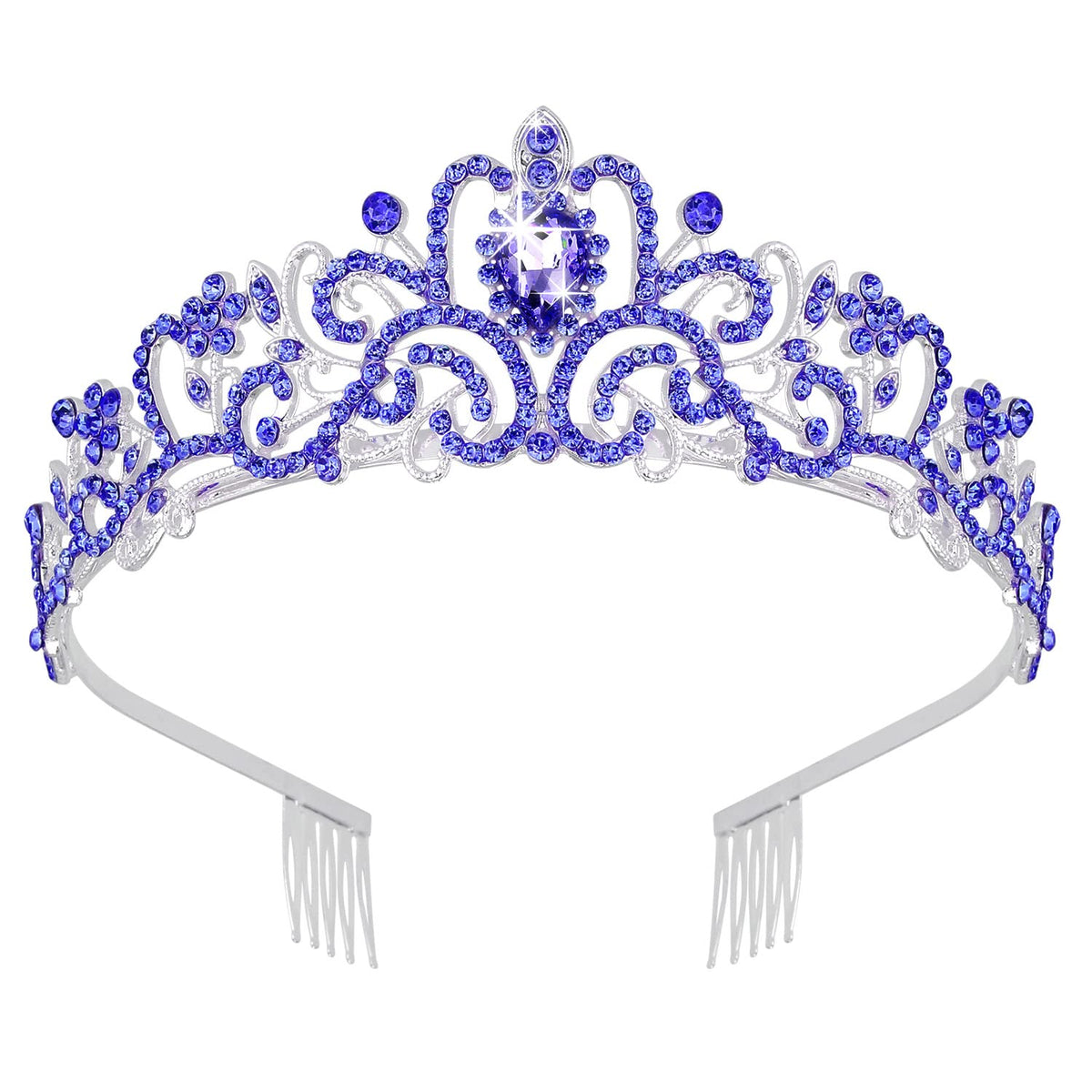 Didder Silver Crystal Tiara Crowns for Women Girls Elegant Princess Crown with Combs, Tiaras for Women Bridal Wedding Pr