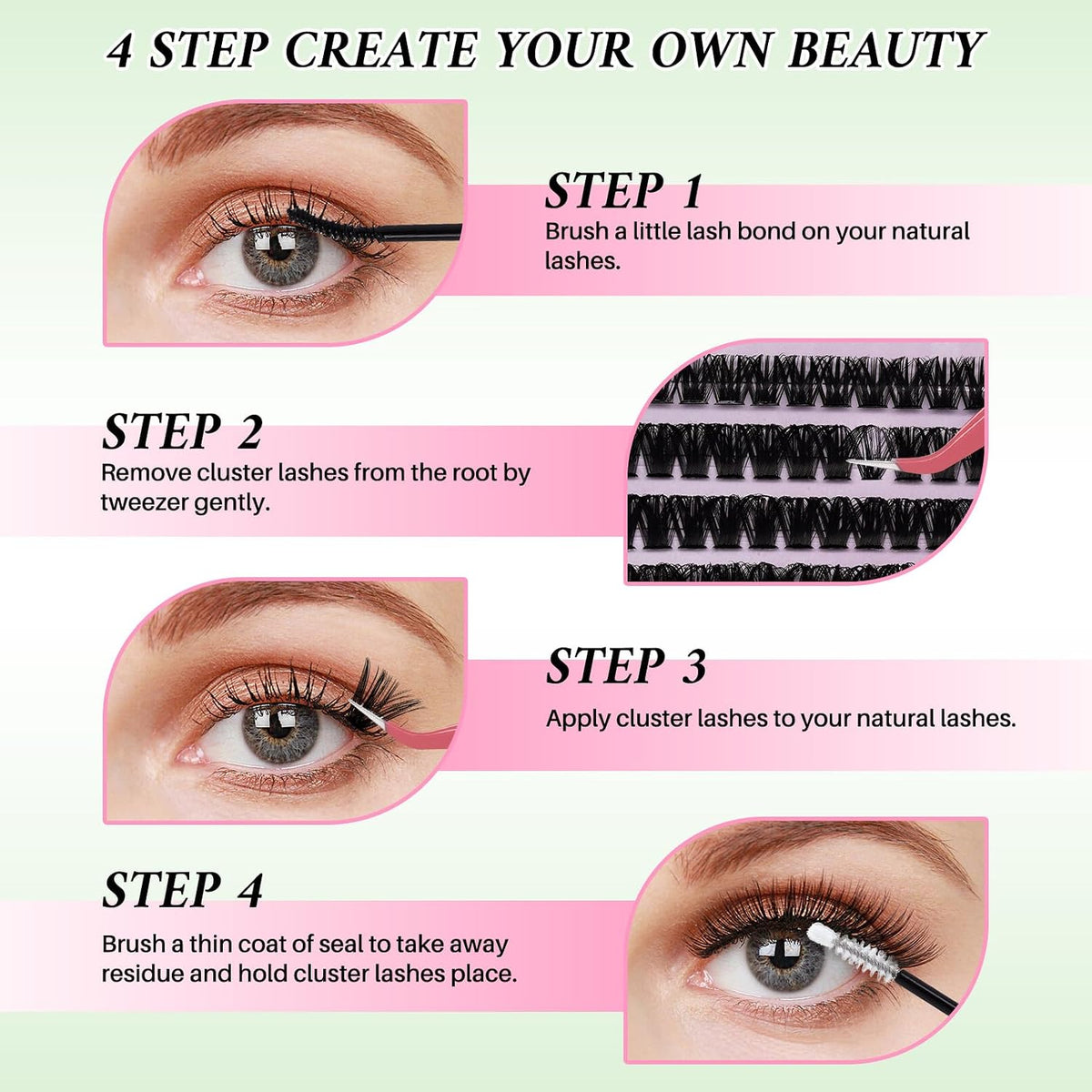 Lash Clusters Kit for Beginners Eyelash Clusters Kit Lashes Clusters Kit Cluster Lashes Pestañas Postizas Naturales with
