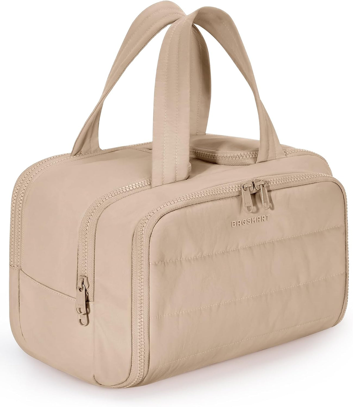 BAGSMART Travel Toiletry Bag, Lightweight Large Wide-open Travel Bag for Women, Puffy Cosmetic Makeup Bag Organizer with